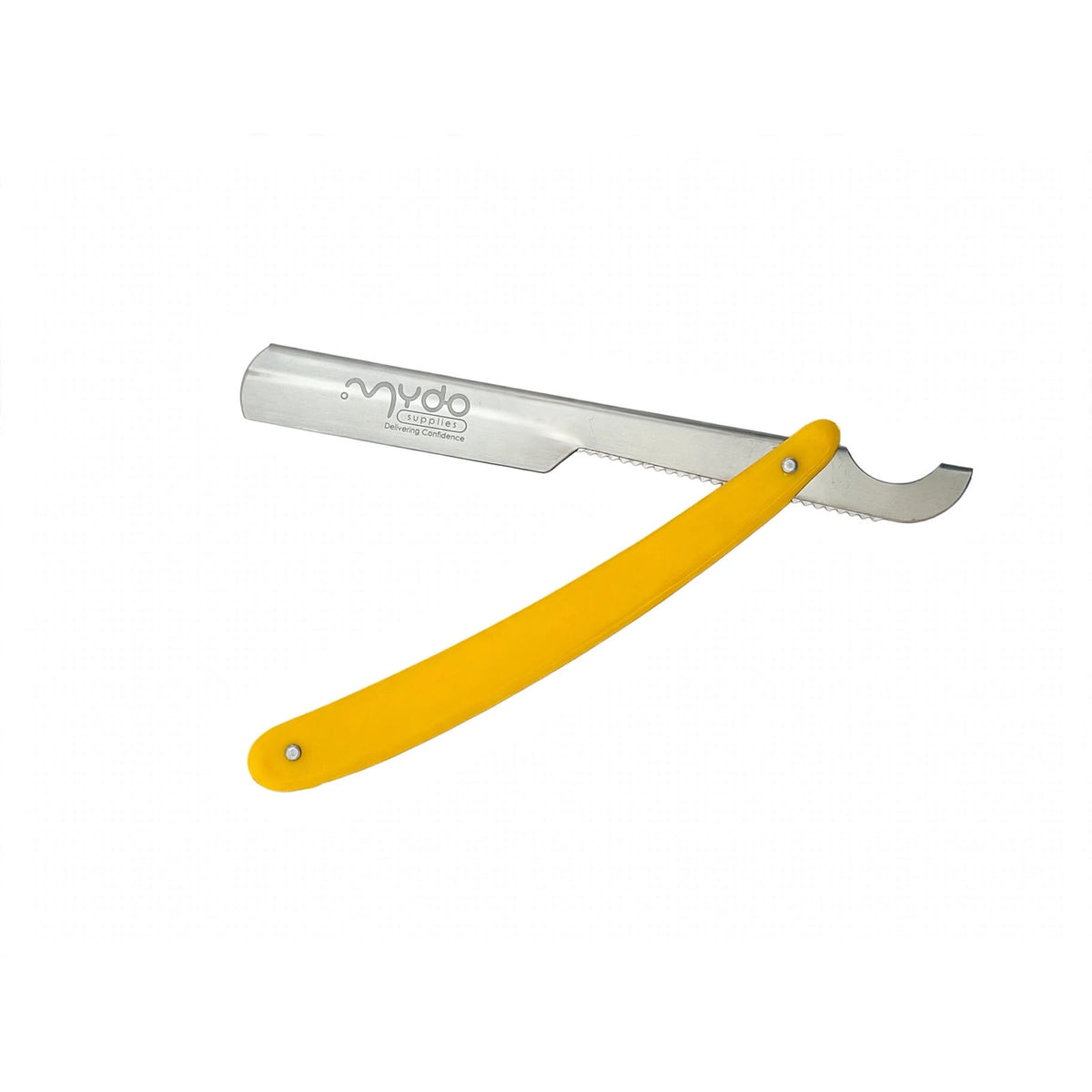 Plastic Handle Straight Razor – Silver Blade / Yellow Handle