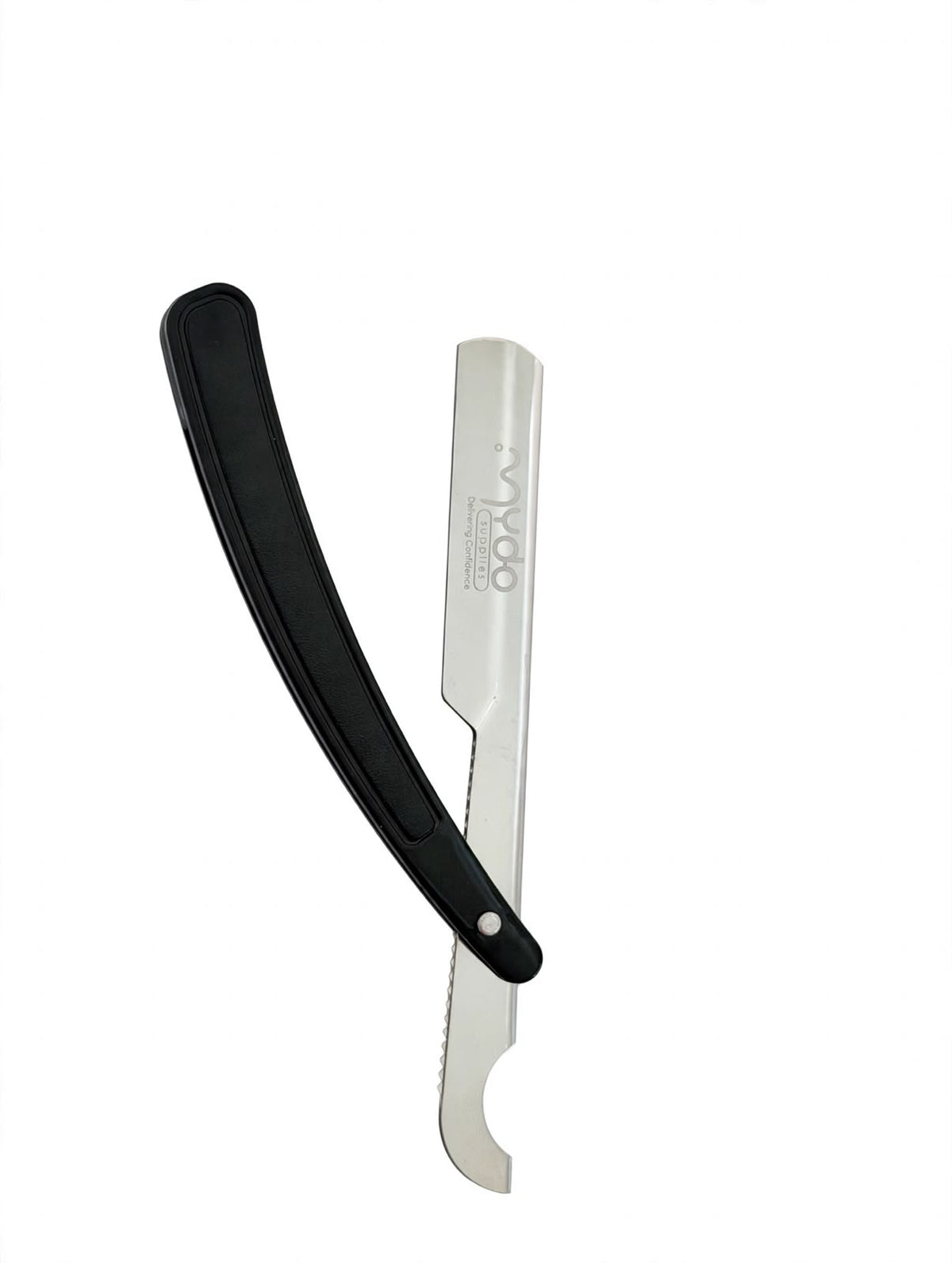 Plastic Handle Straight Razor – Silver Blade / Black Handle