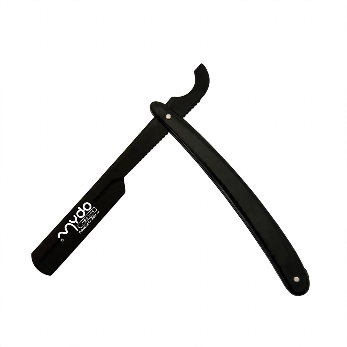 Plastic Handle Straight Razor – Black Blade / Black Handle