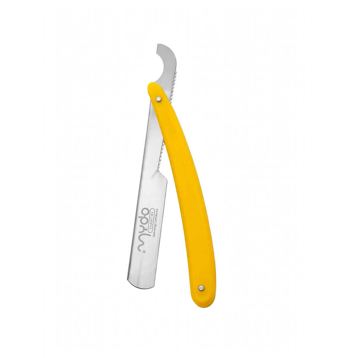 Plastic Handle Straight Razor – Silver Blade / Yellow Handle