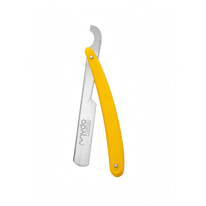 Plastic Handle Straight Razor – Silver Blade / Yellow Handle