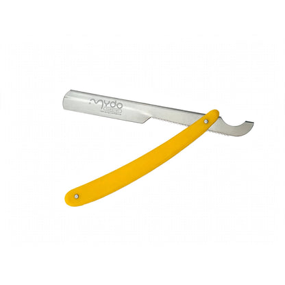 Plastic Handle Straight Razor – Silver Blade / Yellow Handle