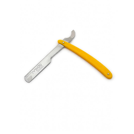 Plastic Handle Straight Razor – Silver Blade / Yellow Handle