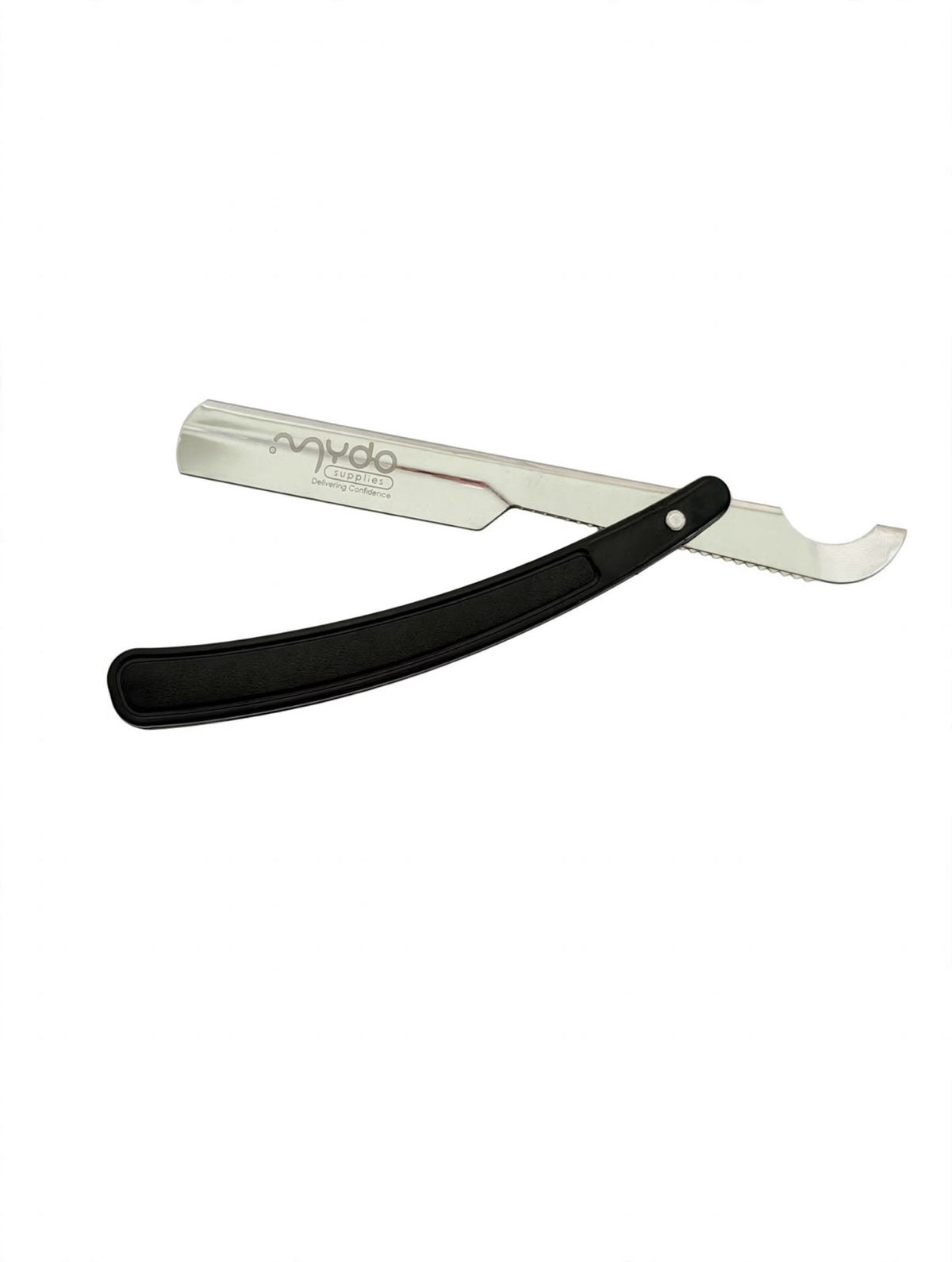 Plastic Handle Straight Razor – Silver Blade / Black Handle