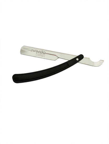 Plastic Handle Straight Razor – Silver Blade / Black Handle