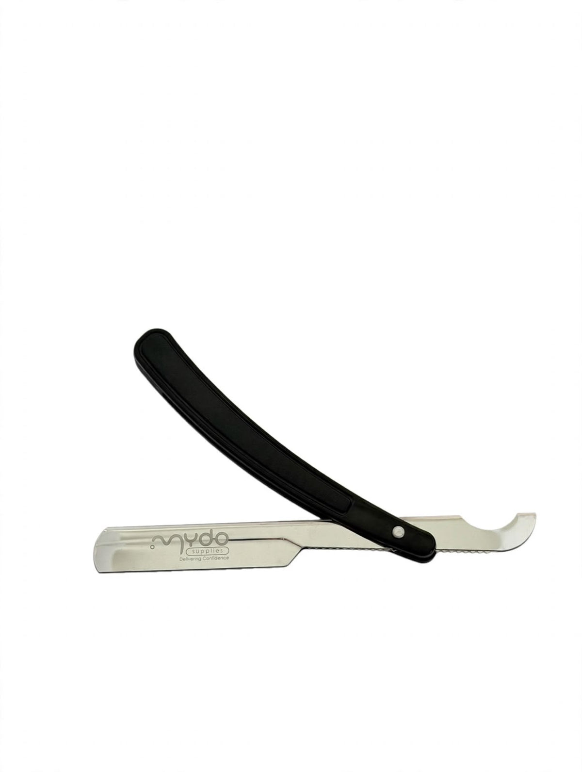 Plastic Handle Straight Razor – Silver Blade / Black Handle