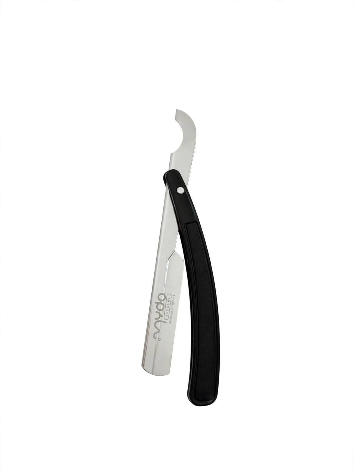 Plastic Handle Straight Razor – Silver Blade / Black Handle