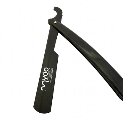 Plastic Handle Straight Razor – Black Blade / Black Handle