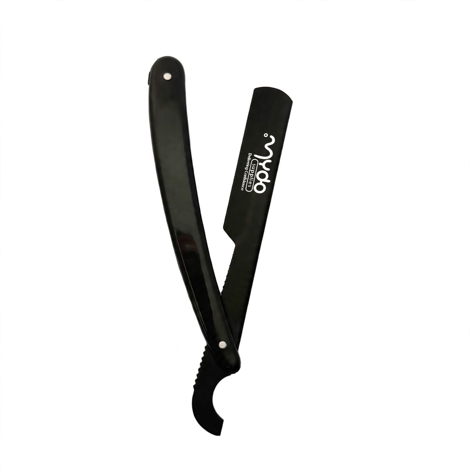 Plastic Handle Straight Razor – Black Blade / Black Handle – MYDO Supplies