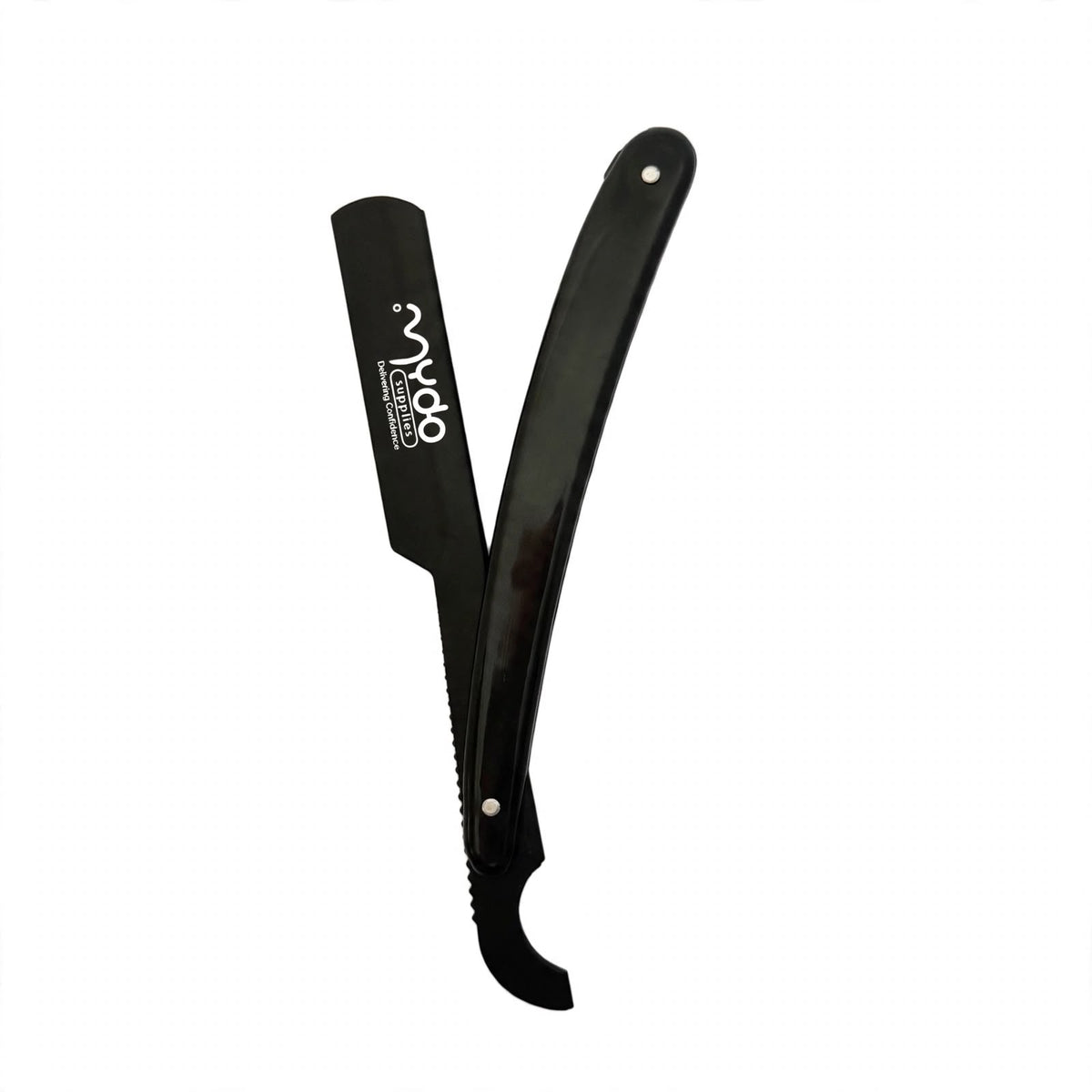 Plastic Handle Straight Razor – Black Blade / Black Handle