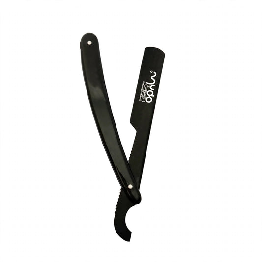 Plastic Handle Straight Razor – Black Blade / Black Handle