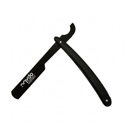 Plastic Handle Straight Razor – Black Blade / Black Handle