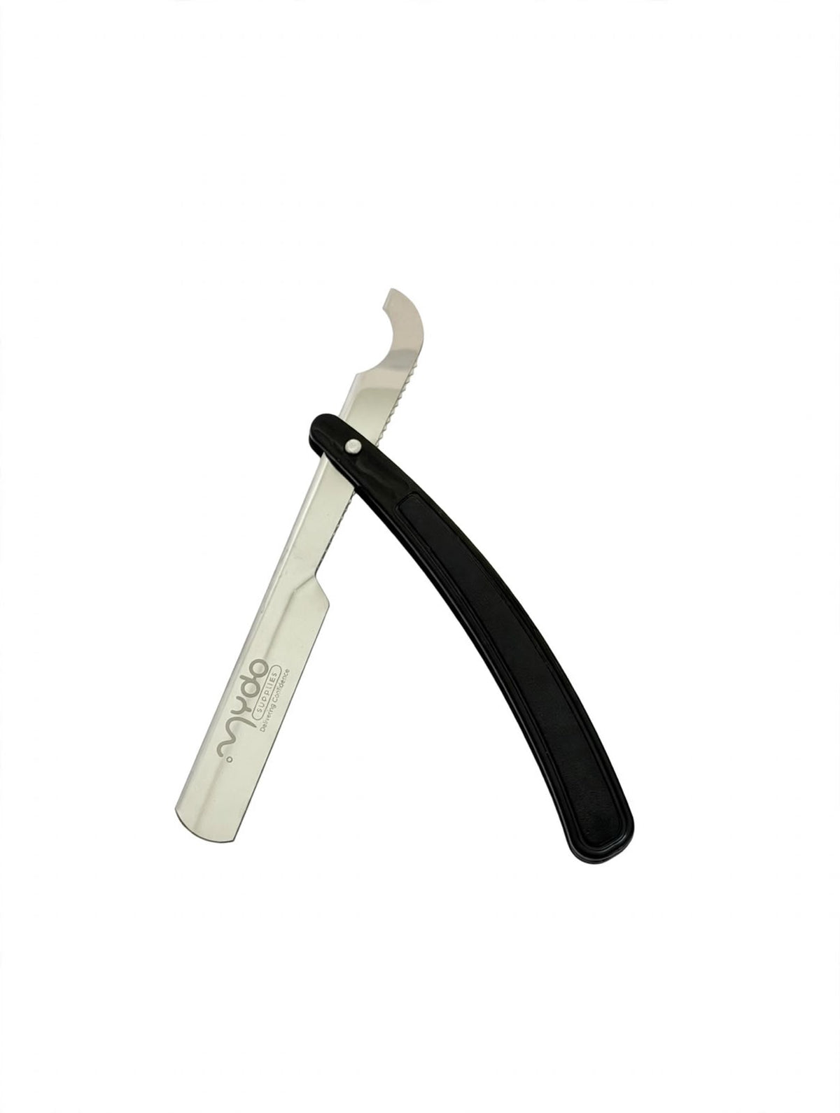 Plastic Handle Straight Razor – Silver Blade / Black Handle