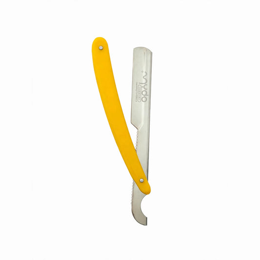 Plastic Handle Straight Razor – Silver Blade / Yellow Handle